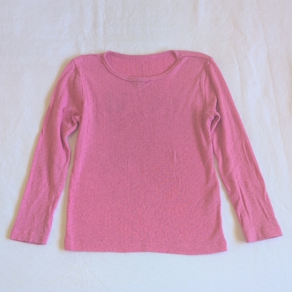 tu pink pointelle cotton blend long sleeve shirt 4-5 YRS girls